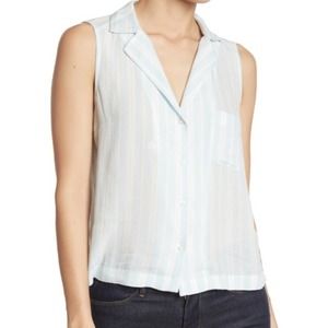 Abound Tie Front Sleeveless Camp Shirt M